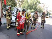 مانور آتش نشانی در بیمارستان محب کوثر شهریور 98 2